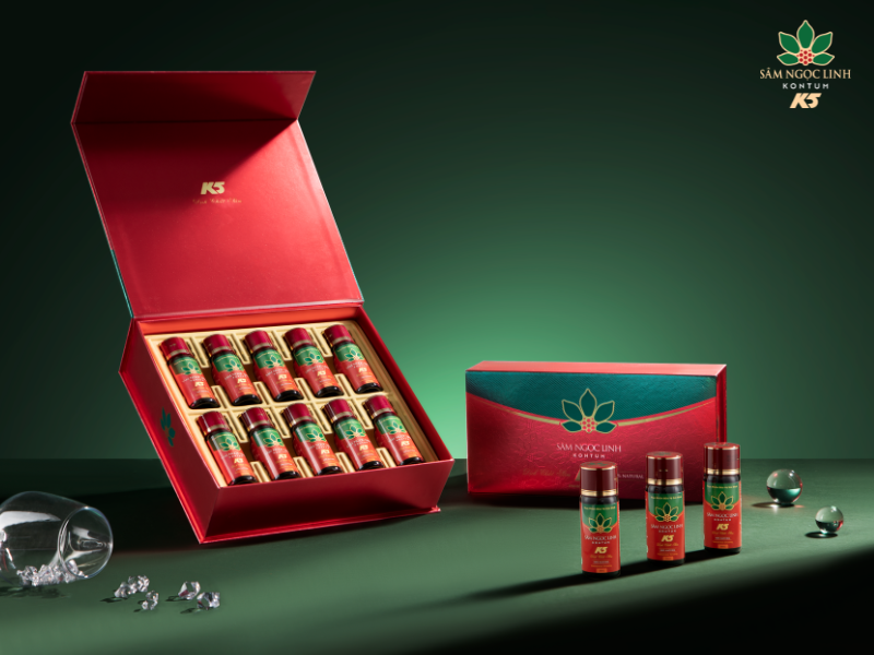 Dịch chiết Sâm Ngọc Linh K5 giúp tăng cường đề kháng, giảm mệt mỏi và điều hòa huyết áp.