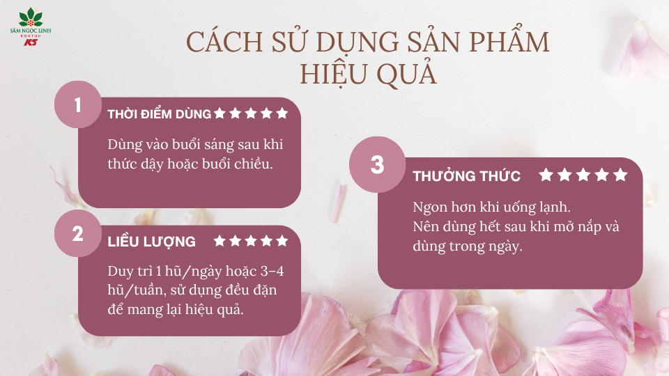 Cách sử dụng Tổ Yến Sâm Ngọc Linh mang lại hiệu quả cao.