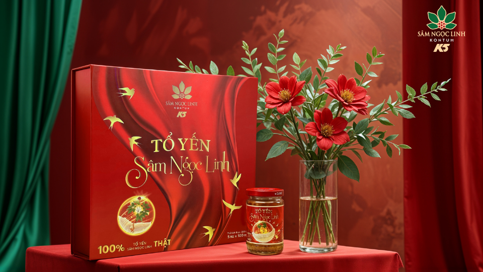 Sản phẩm Tổ Yến Sâm Ngọc Linh K5 hũ 100ml.