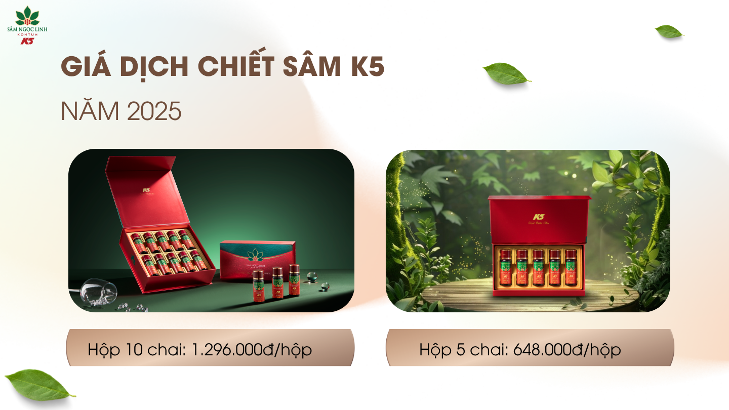 Bảng giá tham khảo của sản phẩm năm 2025.