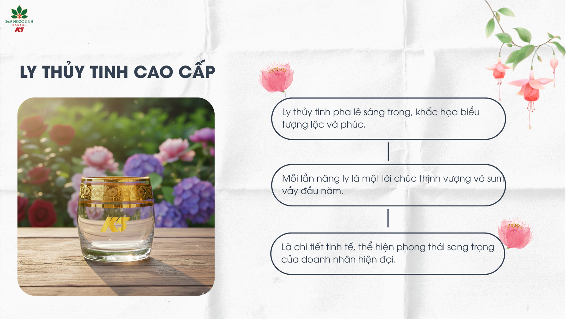 Ly thủy tinh cao cấp.