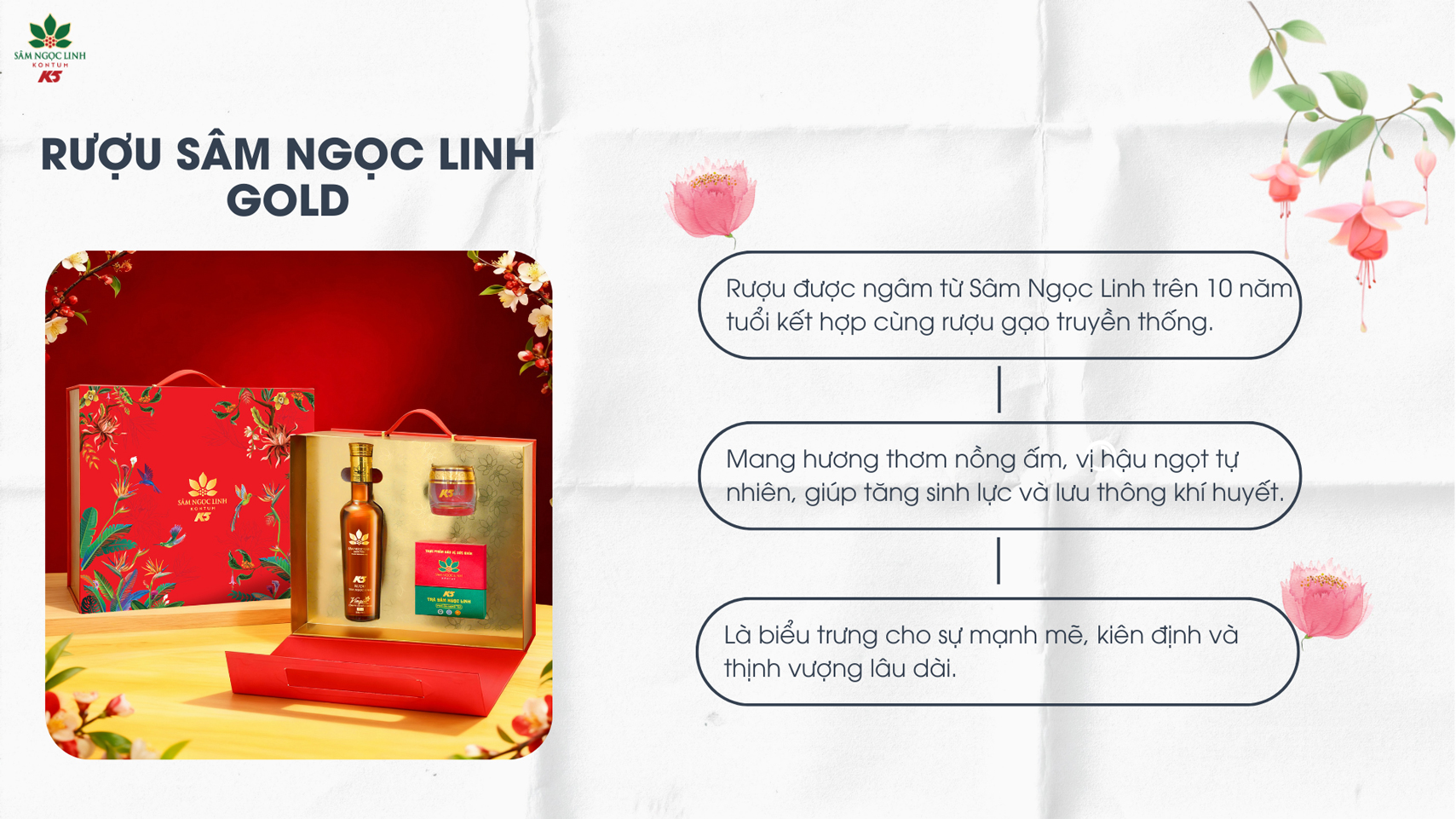  Sản phẩm rượu Sâm Ngọc Linh Gold.
