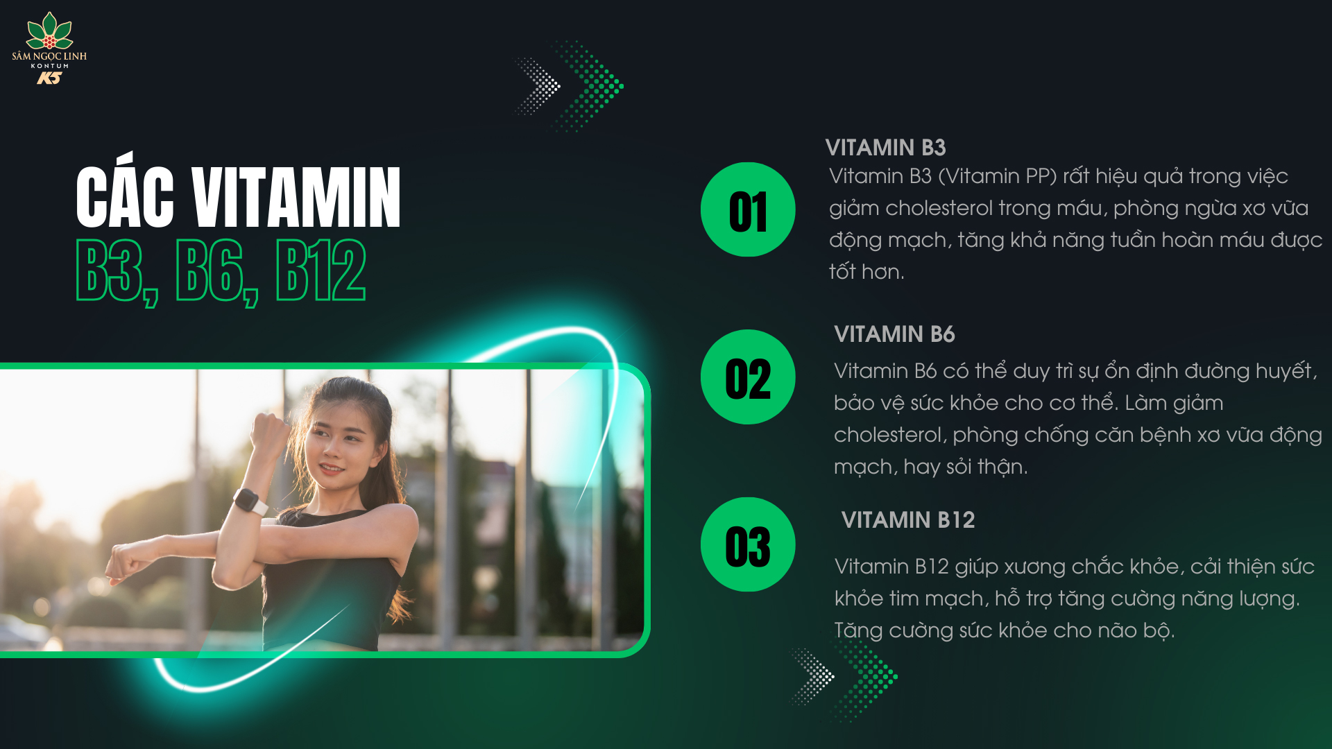  Các vitamin giúp hỗ trợ tăng cường sức bền, trí não.