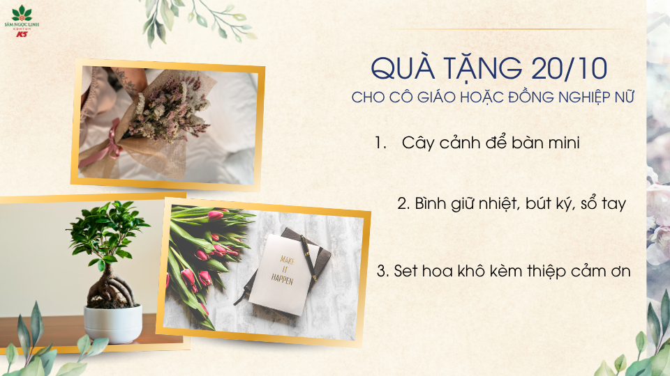 Quà tặng 20/10 dành cho cô giáo hoặc đồng nghiệp nữ.